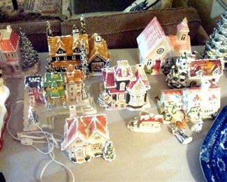 Selection of very desirable Walter Brockman Studios Christmas buildings. All signed!