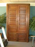 Unusually large linen press, likely was built in, then later removed as a free standing piece; aprox. 9' tall