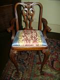 reproduction Chinese Chippendale infant/high chair in Clarence House fabric