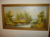 Beautiful large, framed oil painting by Brown, signed.