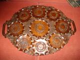 Hand-carved mahoganey tray...the detail is magnificent! And it is large.