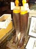 1931-2 General McHenry officer boots with German full-length stretchers to the toe! These are made by Goodyear. They are in mint condition with the spurs and with photos of the General on his horse during the Nicaragua invasion. Priceless!