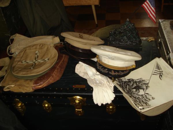 Officers' hats, gloves, berets, and pins