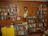 amazing selection and quantity of books; two wall fulls.