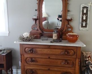 Eastlake Marble Top Dresser