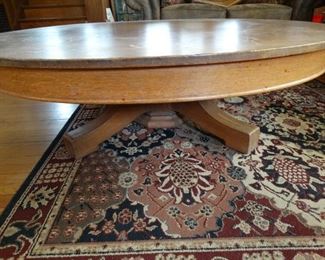 Oak Pedestal Coffee Table