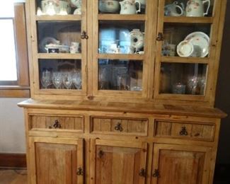 Pine Wood China Cabinet