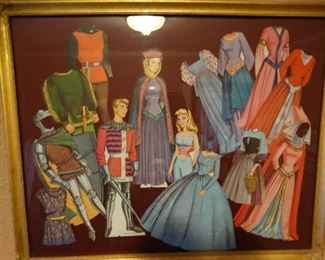 Framed Disney Sleeping Beauty Paper Dolls