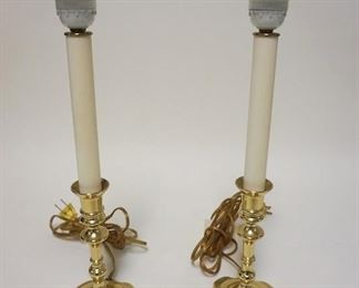 1003	PAIR OF BRASS BALDWIN CANDLESTICK LAMPS, APPROXIMATELY 16 IN HIGH
