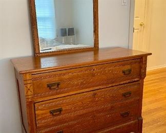 19th C North American (Connecticut) Wooden Dresser & Mirror, 2 PCS
Lot #: 5