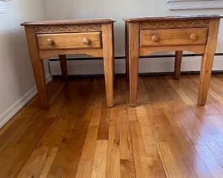 Pair Of Wooden End Tables With Carved Foliate Motif, 2 PCS
Lot #: 48