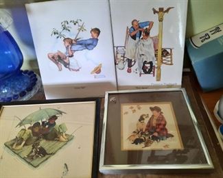 NORMAN ROCKWELL PRINTS ~ SOME FRAMED AND SOME NOT FRAMED.  THIS IS JUST 4 OF PROBABLY 50!