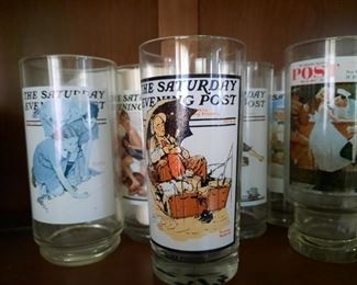 NORMAN ROCKWELL SATURDAY EVEING POST GLASSES