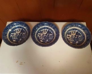 Three Allertons Blue Willow Bowls