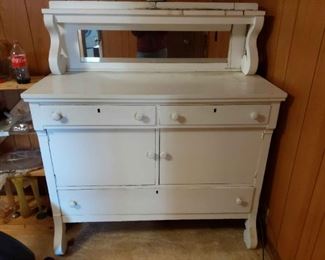 White Cabinet With Mirror