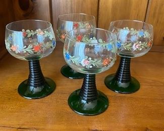 Enjoy a cool summer drink in these colorful glasses from France. If these aren't for you sets of leaded crystal stemware is available