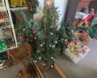Christmas trees with lights for sale