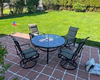 Deck Set - 4 swivel chairs  and table - recently purchased. 