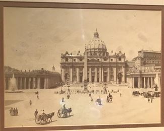 Antique Carlo Naya Vatican St. Peter's Square 