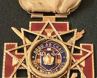 14k gold Masonic Medal VERY LARGE 2”