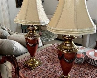 French brass and composite lamps