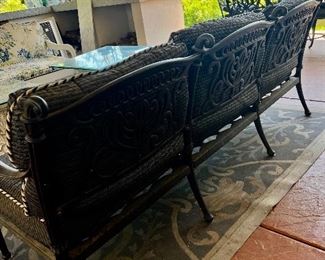 FRONTGATE METAL BLACK SOFA WITH CUSHIONS