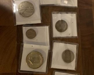 Coins from the early 1800s to 1964, and Eisenhower Dollars