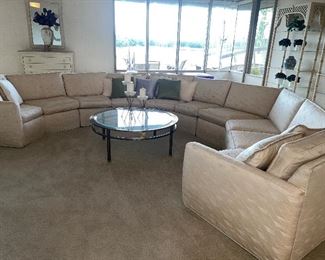 Large cream colored silk sectional $895