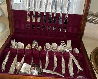 International Sterling, silver plate service of eight - Flair Pattern  $145