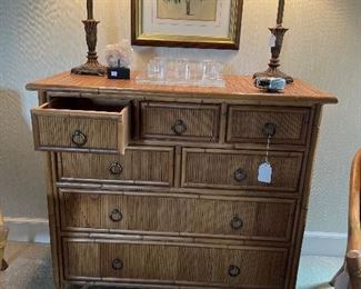 Milling Road Baker furniture Bamboo chest $425 
38 1/4 inches wide 
36 inches tall
19 inches deep