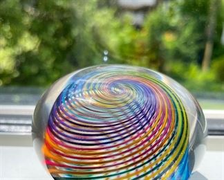 Glass Art Paper Weight by Paul Harrie 
Signed
