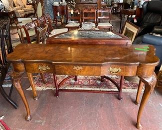 Heckman Burled Wood Console Table