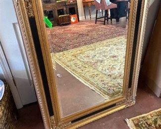 Bevelled Black and Gold Mirror