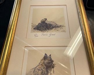 Numbered Etchings Scottie Dogs