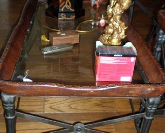 Nice iron and leather coffee table