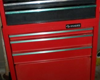 Standing tool chest with many tools