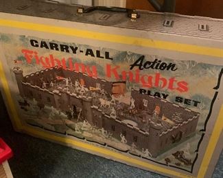 1968 Fighting Knights Play Set Case. Few contents. 