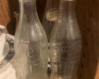 Vintage Coca Cola bottles. 