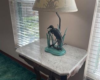 Vintage table and lamp