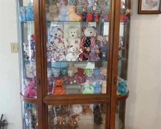 Curio cabinet & Beanie Babies