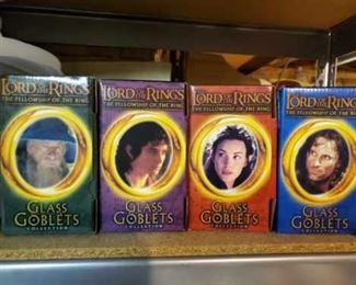Complete Set Of 4 2001 Lord Of The Rings Glass Goblets Burger King NIB