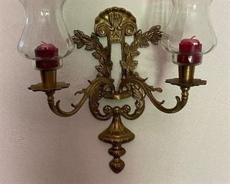 Brass wall sconce, 1 of 2