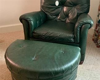 Bradington Young Leather Recliner and Ottoman