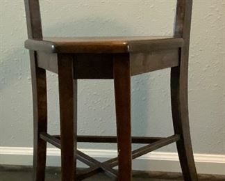 Unusual Antique Triangle Seat Solid Wood Chair