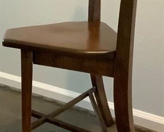 Unusual Antique Triangle Seat Solid Wood Chair side View