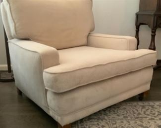 Ecru Upholstered Vintage Easy Chair