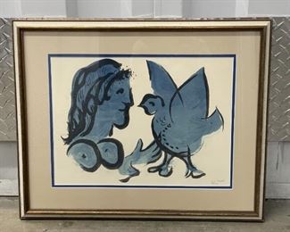 $900 - Marc Chagall Signed Lithograph "Femme A'Loiseau" "Woman With Bird" - KS11889
LOCATION: Germantown, MD
DETAILS: Pencil Signed and numbered 314 / 375
CONDITION: Please refer to photos for a more detailed look at condition.  We make every attempt to list and photograph any defects or signs of wear that are significant to this sale. 
LOCAL PICK UP.   BUYER IS RESPONSIBLE FOR ANY NECESSARY DISASSEMBLY AND ALL COSTS ASSOCIATED WITH SHIPPING OR PICK UP.  PLEASE CONTACT US FOR SHIPPING REFERRALS.