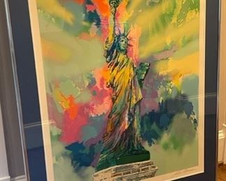 $4500 - Leroy Neiman Hand Signed and Framed "Statue of Liberty" KS83-16                                 Description : Artist: Neiman, LeRoy (United States, 1921-2012) Title: "Statue of Liberty." Edition: From the edition of /600 Year: 1986 Medium: Serigraph on paper Image size: 38" x 30 1/2" Description: Hand Signed and numbered in pencil by the artist, bottom margin. Condition: In excellent condition. LeRoy Neiman, "Statue of Liberty - 1986" Serigraph Signed & numbered LeRoy Neiman, "Statue of Liberty - 1986" Serigraph Signed & numbered Click image to enlarge Description Artist: Neiman, LeRoy (United States, 1921-2012) Title: "Statue of Liberty." Edition: From the edition of /600 Year: 1986 Medium: Serigraph on paper Image size: 38" x 30 1/2" Description: Hand Signed and numbered in pencil by the artist, bottom margin About the Art: Artist Handsigned Limited Edition Serigraph. 45" by 34.5". Printing, especially serigraphy, was LeRoy’s most prolific medium. During his busiest time peri