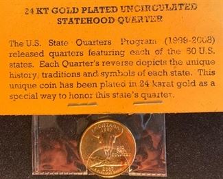 24KT Gold Plated Quarter