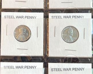 Six 1943 Steel War Pennies